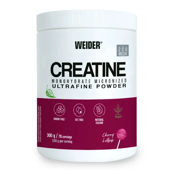 que es la creatina, creatina sabor piruleta vegano weider