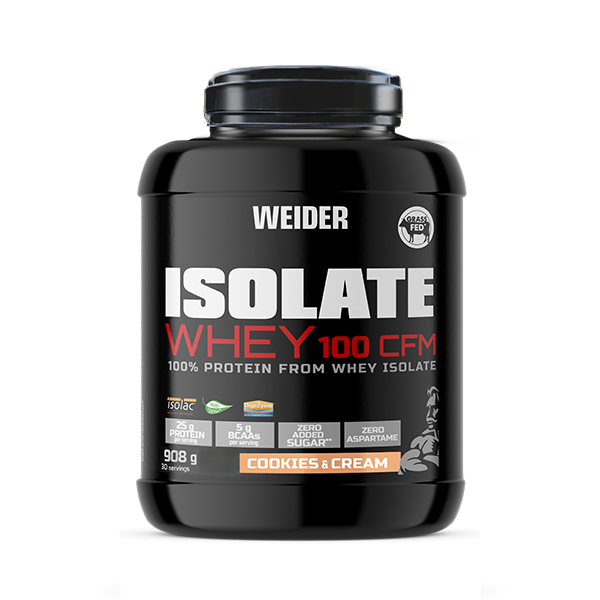 Proteína Isolate Whey sabor cookies and cream. Weider
