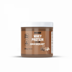 Bote de whey protein sabor chocolate y avellana 250 g png