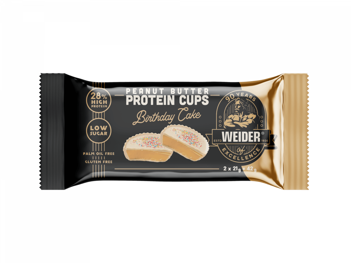 Peanut Butter Protein Cups Birthday Cake